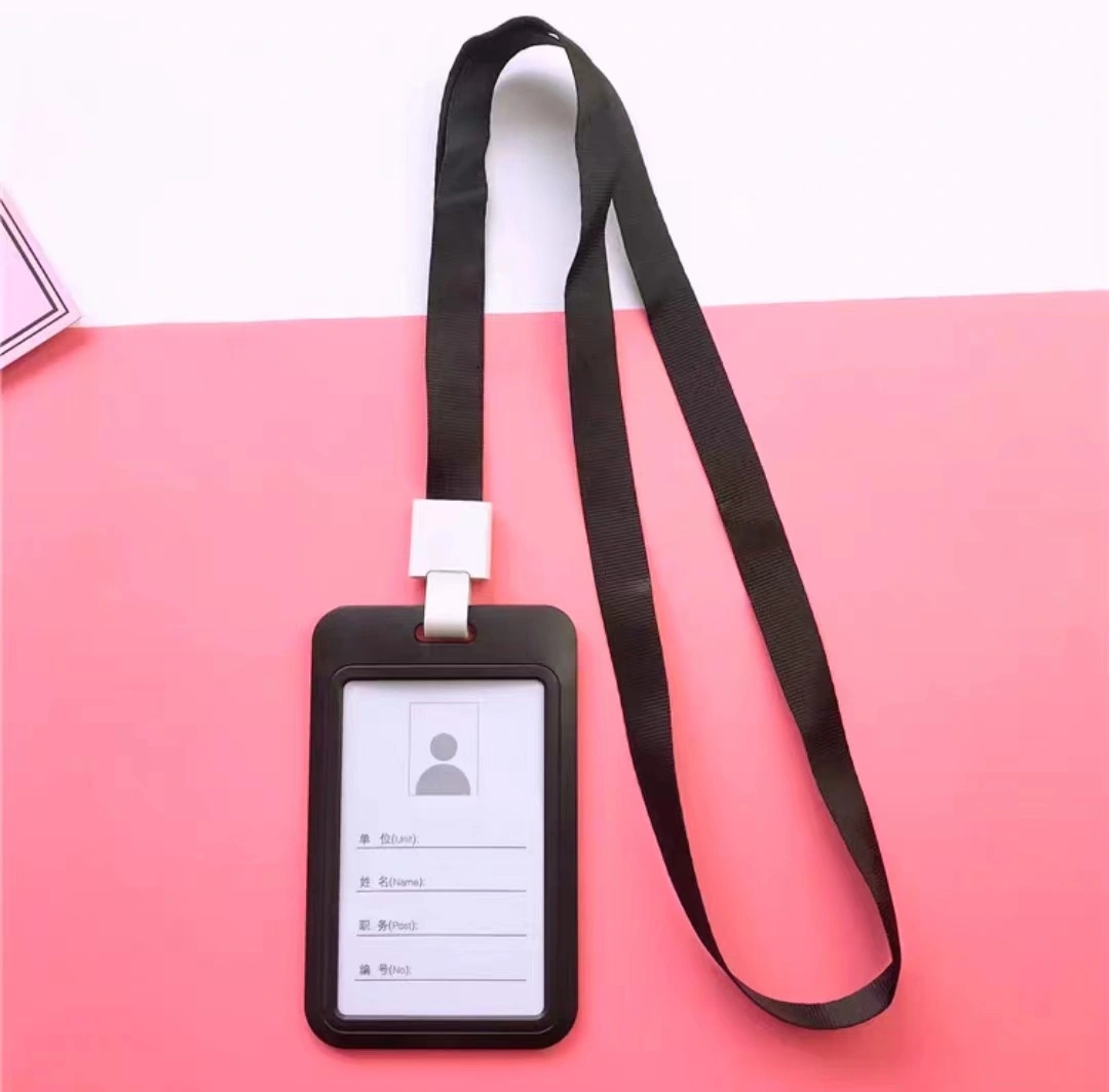 Lanyard Work Permit Card Cover Transparent Hard Card Folder Bus Pass Badge Student Chest Card Card Set School Card