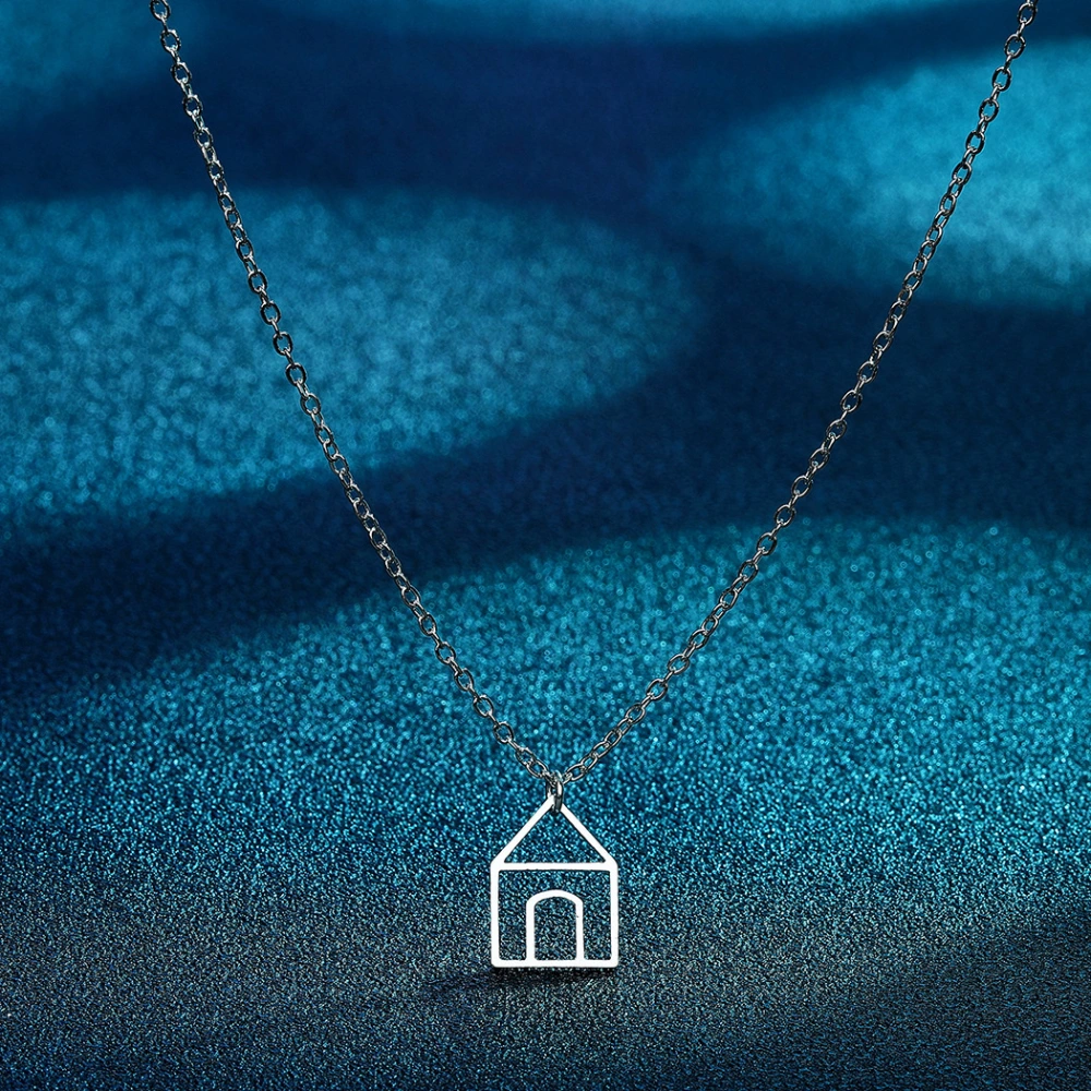 Stylized House Necklace Collarbone Chain