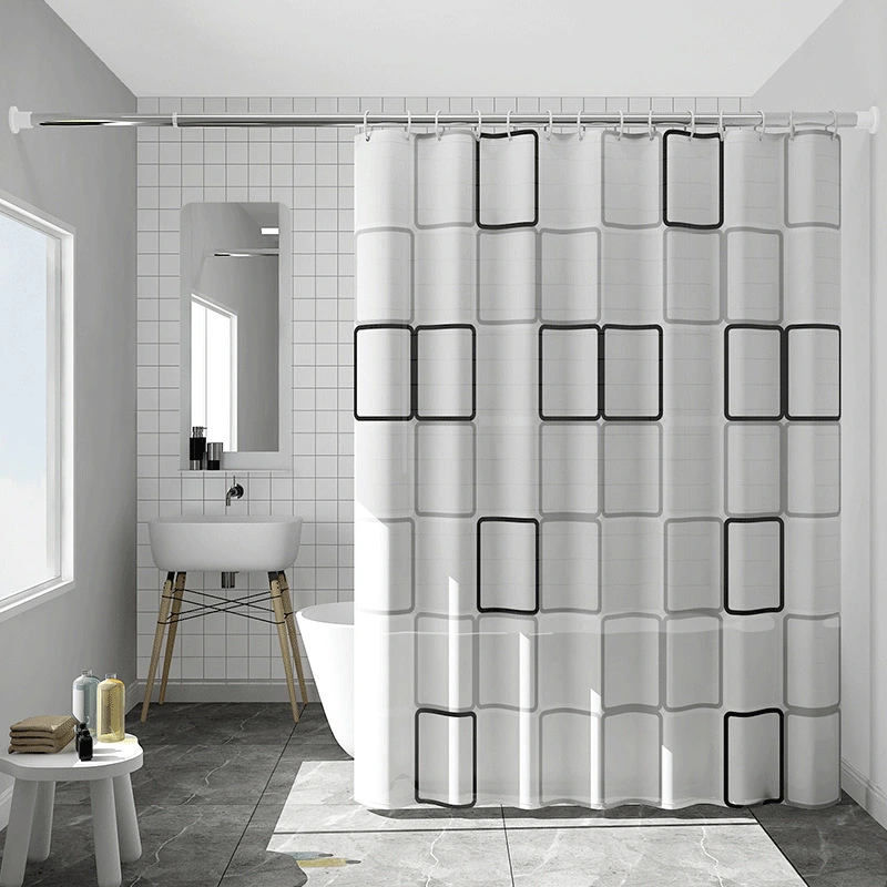 Bathroom Printing Waterproof Partition Shower Curtain