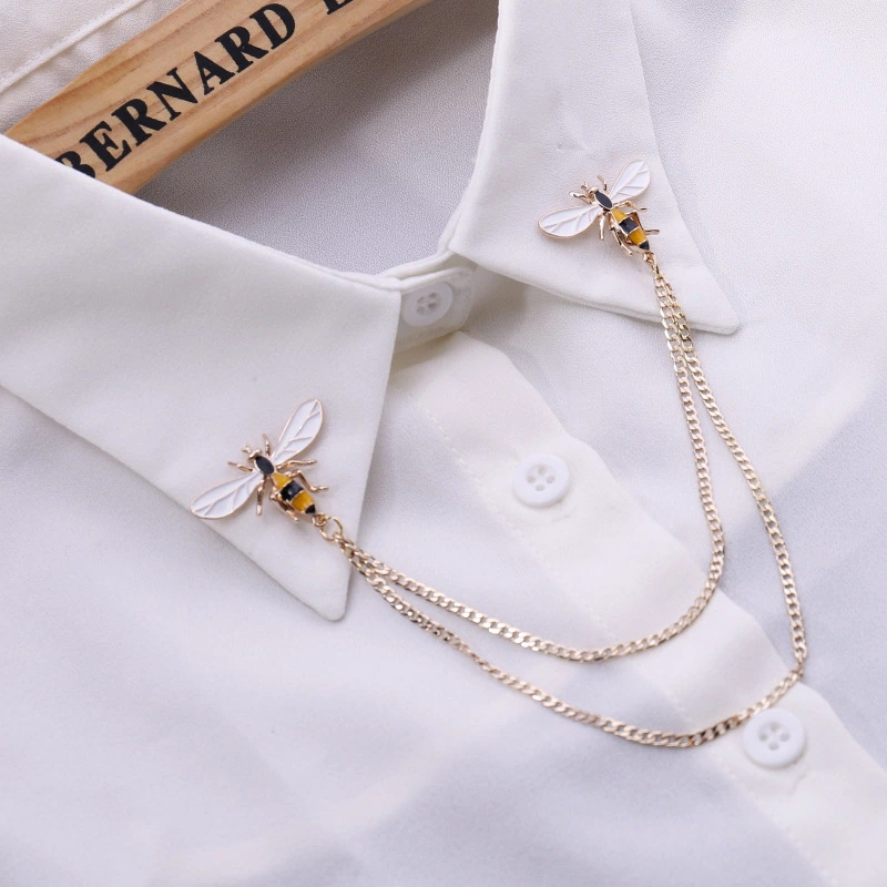 Mori Vintage Silver Style Shirt Collar Decoration Collar Chain Point