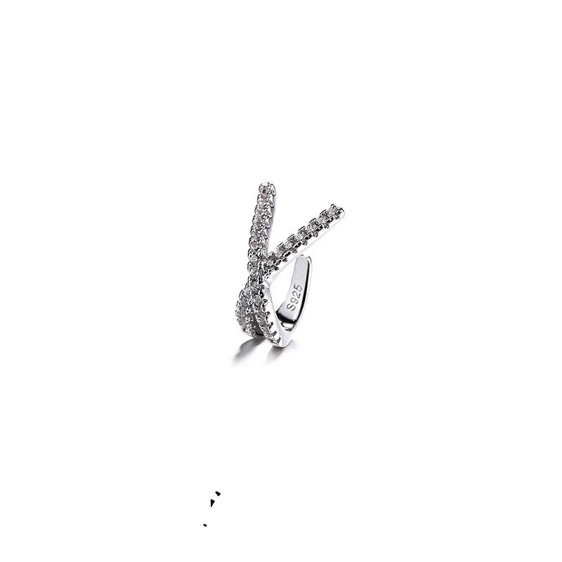 Full Diamond Super Sparkling Zirconia Ear Clip Without Ear Hole