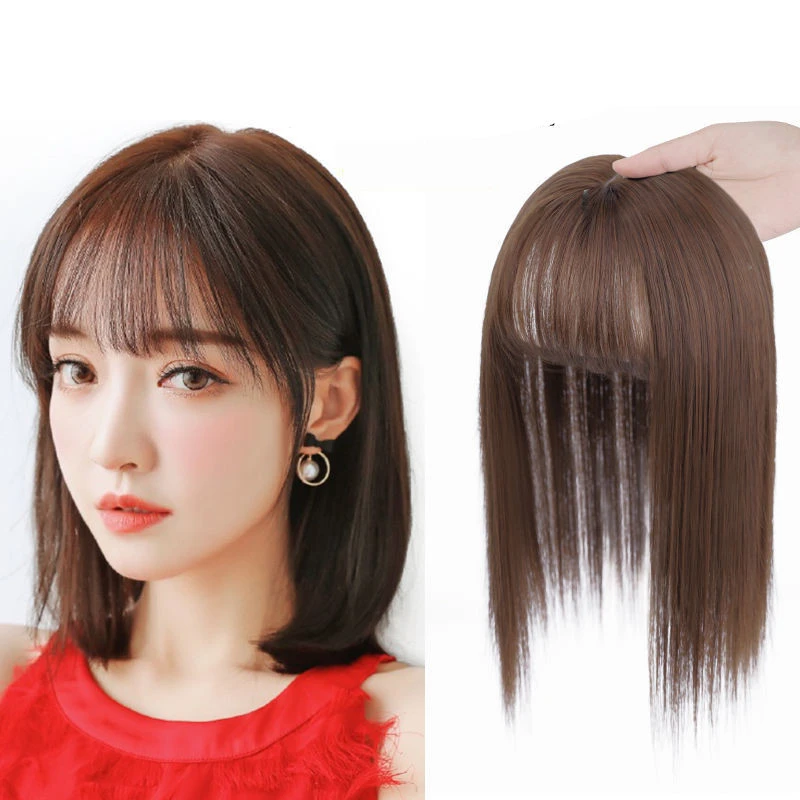 Wig Female Long Hair Head Hair Supplementing Piece Air Bangs