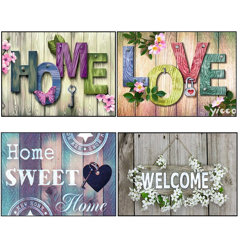 Diamond Painting DIY Diamond Stickers English Letters Spot Drill Cross Decorative Painting Full Diamond