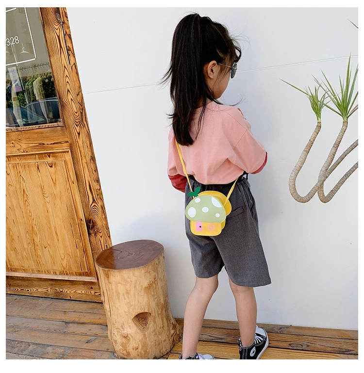 Cartoon Cute Children's Bag Shoulder Bag Korean Casual Messenger Bag Small Mushroom Coin Purse