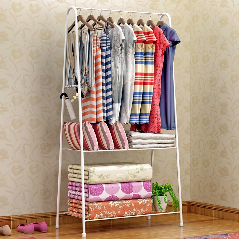 Household Hanger Clothes Balcony Floor-standing Shelf Movable Multi-layer Storage