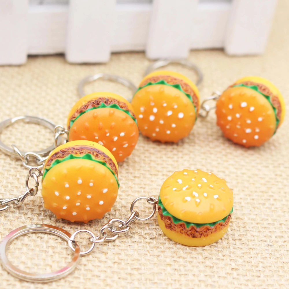 Resin Mini Hamburger Shape Keychain Accessories