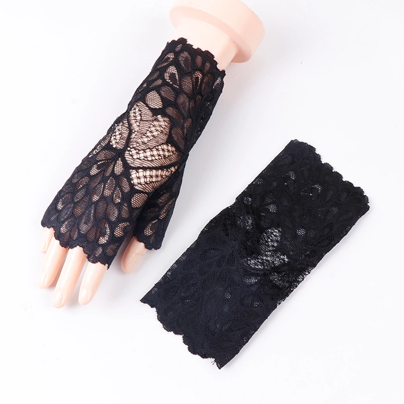 Lace Gloves Female Finger Leak Half Finger Elegant