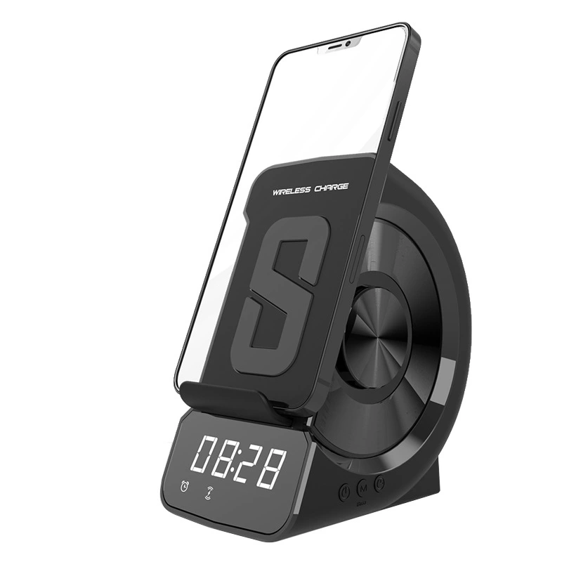 Mobile Phone Holder Wireless Charging Bluetooth Clock Speaker