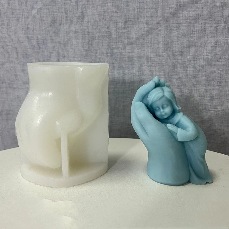 Mother's Hand Angel Girl Scented Candle Silicone Mold