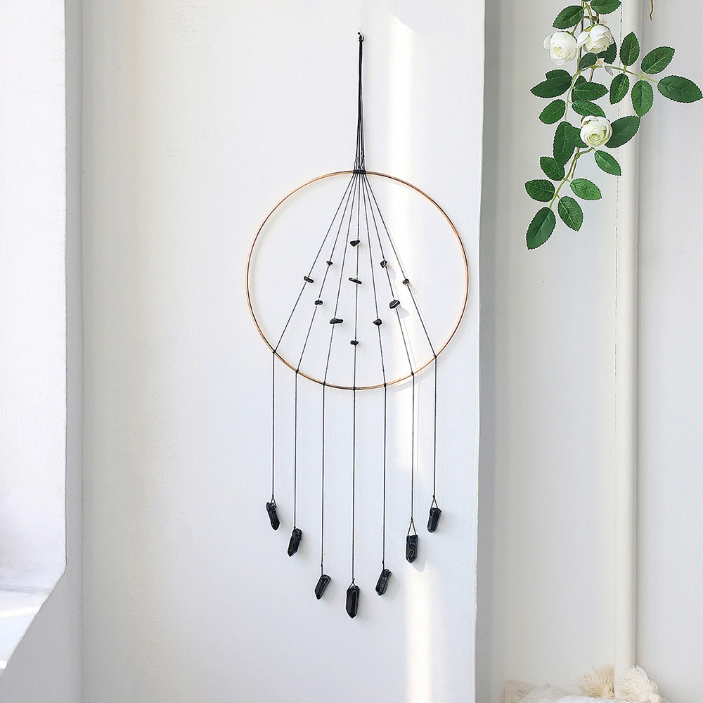 Crystal Stone Dreamcatcher Wall Decorations Wind Chimes Natural Stone Wall Hanging Birthday Gift