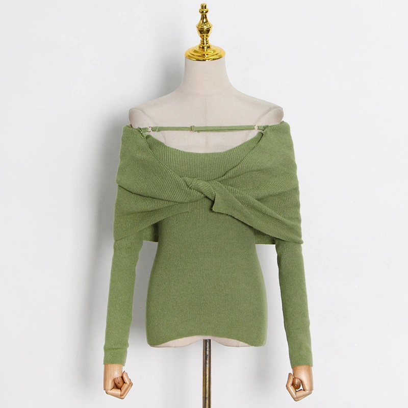 Solid Lace Up Short Sweater For Women
