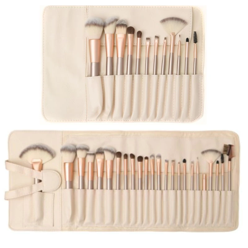 Men's And Women's Fashion Simple Beige Makeup Brush Set