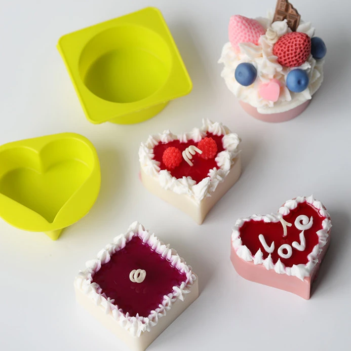 Silicone Mold Made Of Love Round Square Cake Candles