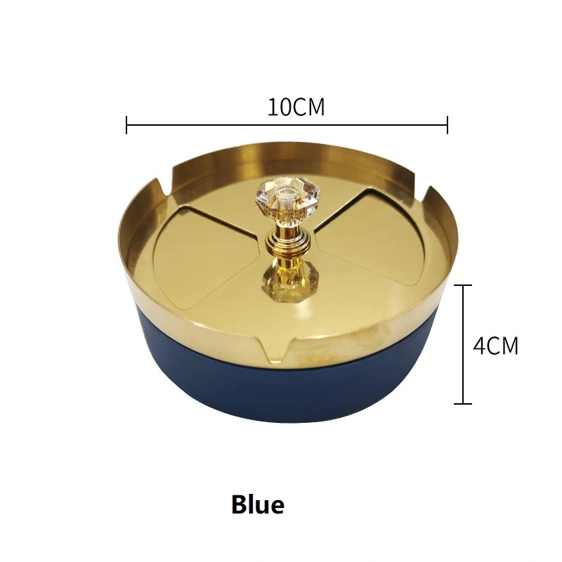 Creative Stainless Steel Ashtray With Rotating Lid