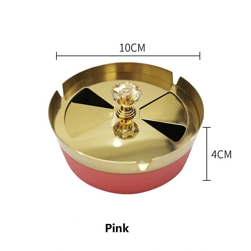 Creative Stainless Steel Ashtray With Rotating Lid