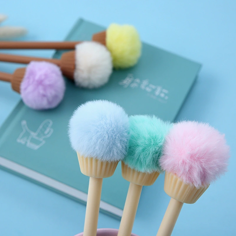 Creative Cone Hair Ball Gel Pen Cute Ice Cream