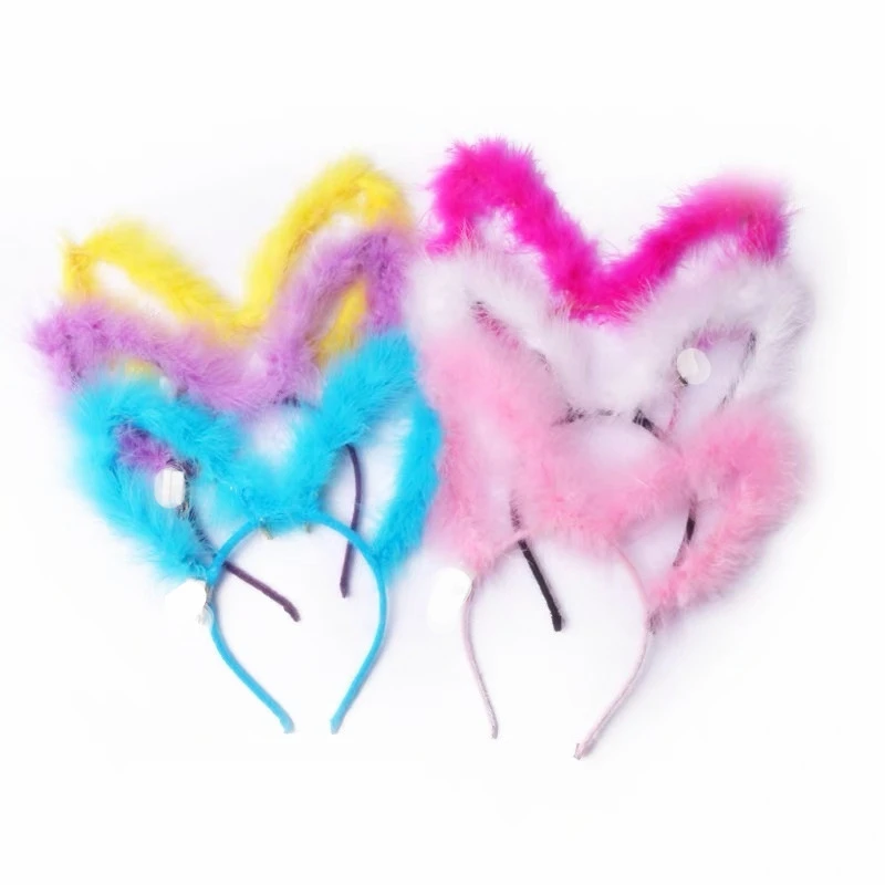 Shiny Feather Rabbit Ears Luminous Headband