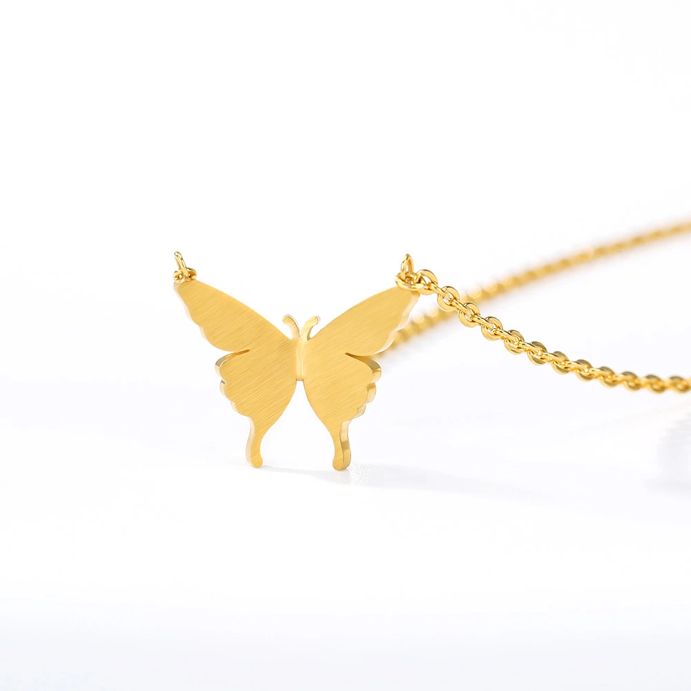 Simple And Fashionable Real Gold Plating 18k Butterfly Clavicle Chain