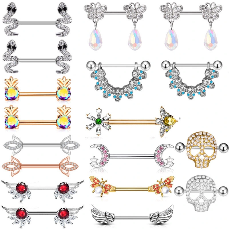 European And American Fashion Explosion Bees Angel Wings Nipple Ring