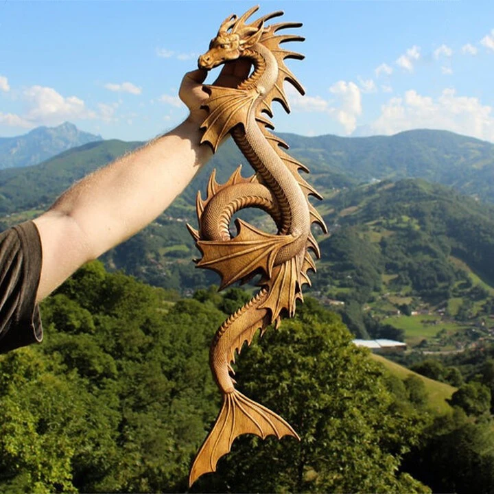 New Simulation Of Double Long Dragon Animal Home Yard Wall Resin Crafts Wall Hanging