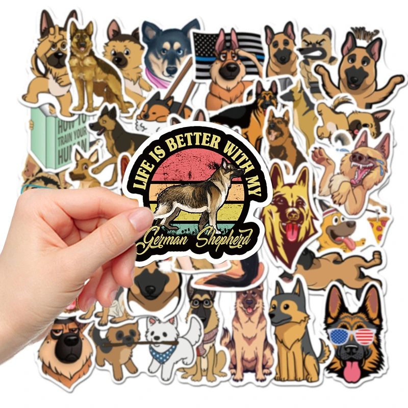 50 German Shepherd Dog Stickers Luggage Trolley Case Laptop Guitar Skateboard Waterproof DIY Stickers