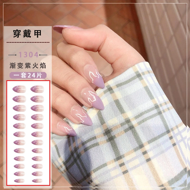 Pointed Purple Flame Nail Patch