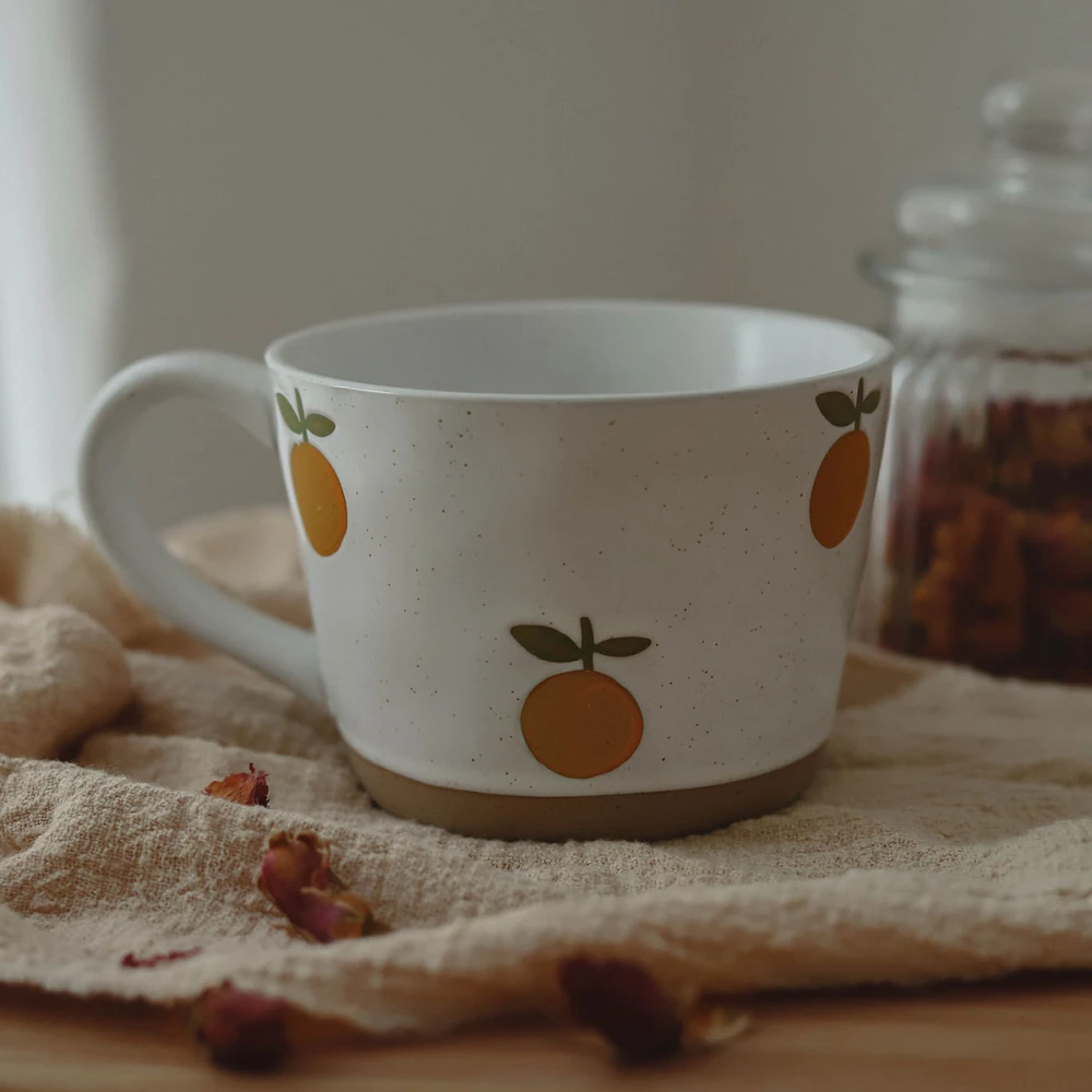 Big Orange Italian Vintage Stoneware Coffee Mug