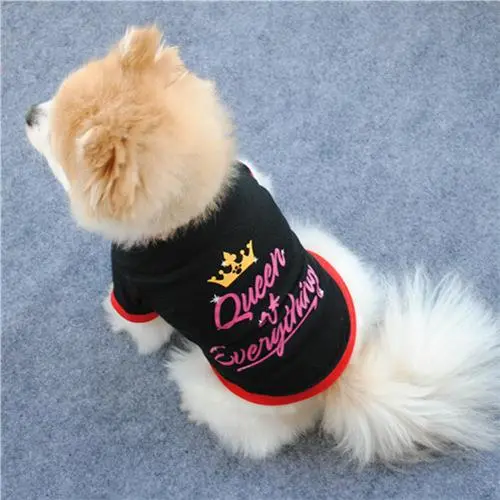 Pet Dog Cotton Printed Breathable Black T-shirt