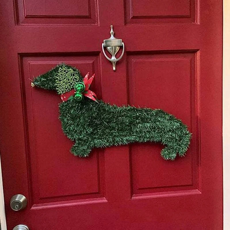 Christmas Decorative Door Hanging Green Cat Dog And Chicken