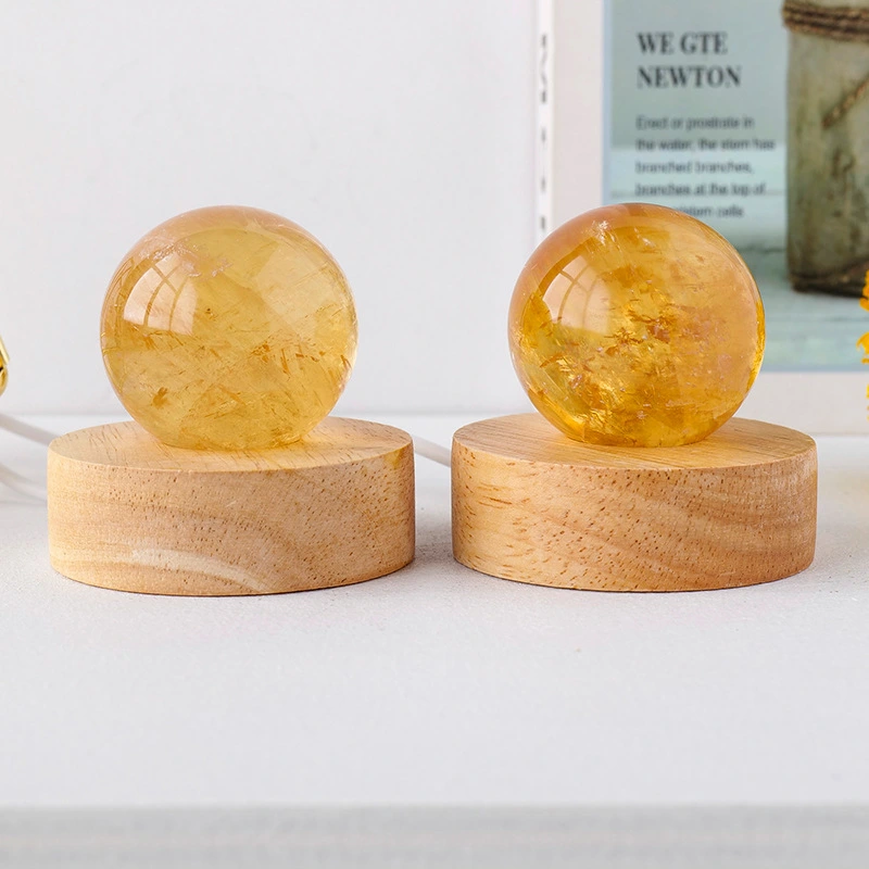 Natural Crystal Yellow Calcite Small Night Light Yellow Bingzhou Ball