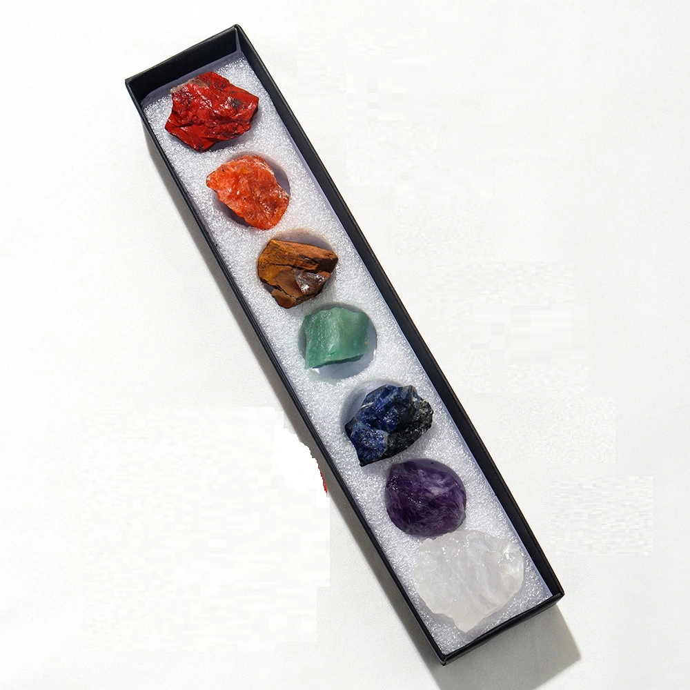 Natural Raw Stone Ore Seven Color Gem Gift Box Set