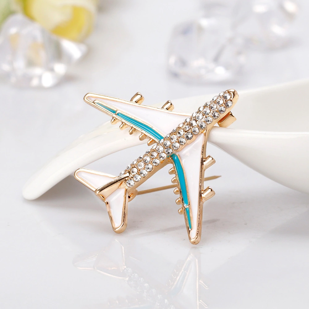 Oil Drip Brooch Exquisite Alloy Diamond-embedded Simple