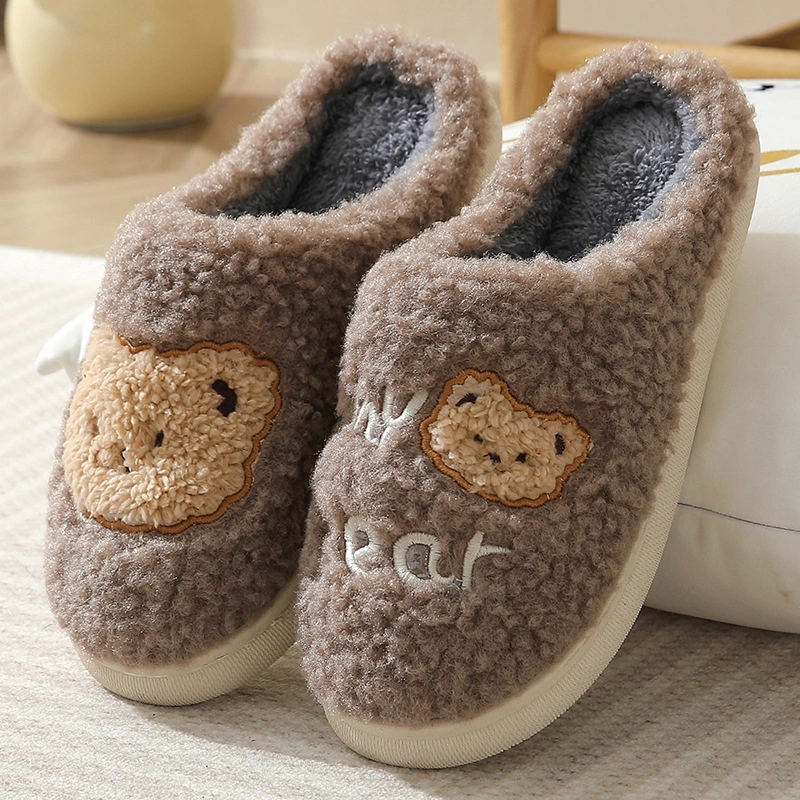 Winter Indoor Home Cute Warm Thickened Household Plush Slippers