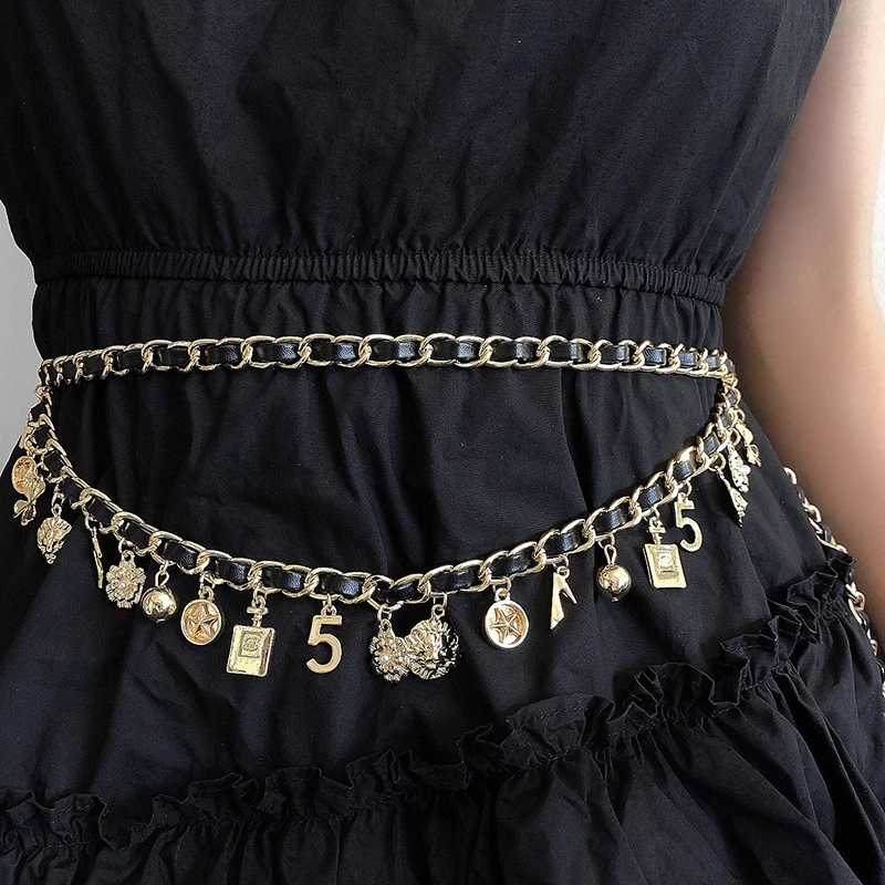 Metal Chain Multi Element Pendant Belt