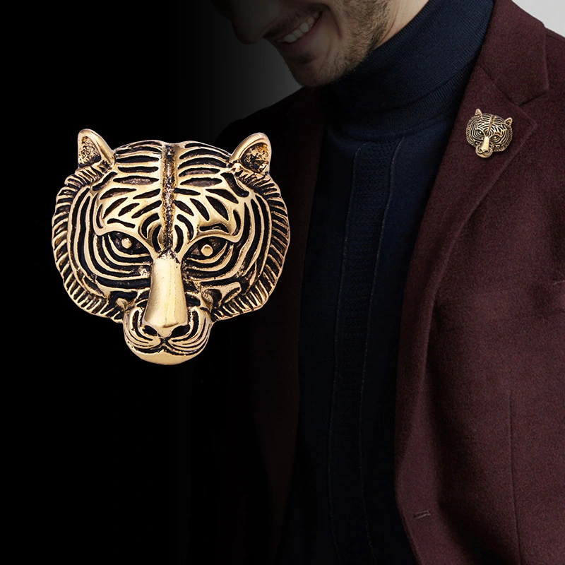 Men's Tiger Year Corsage Vintage Animal Pin