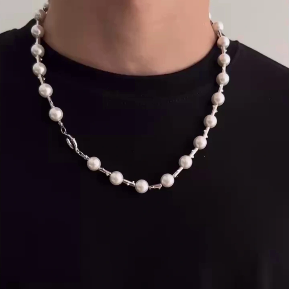 Hip Hop Personality Collar Chain Female Pearl Necklace