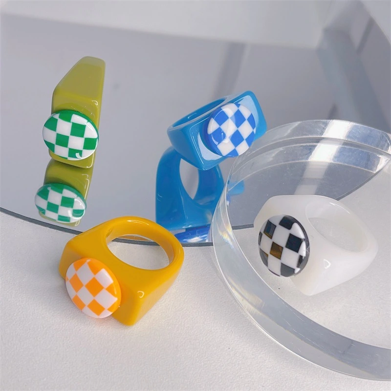 Summer Round Geometric Checker Ring