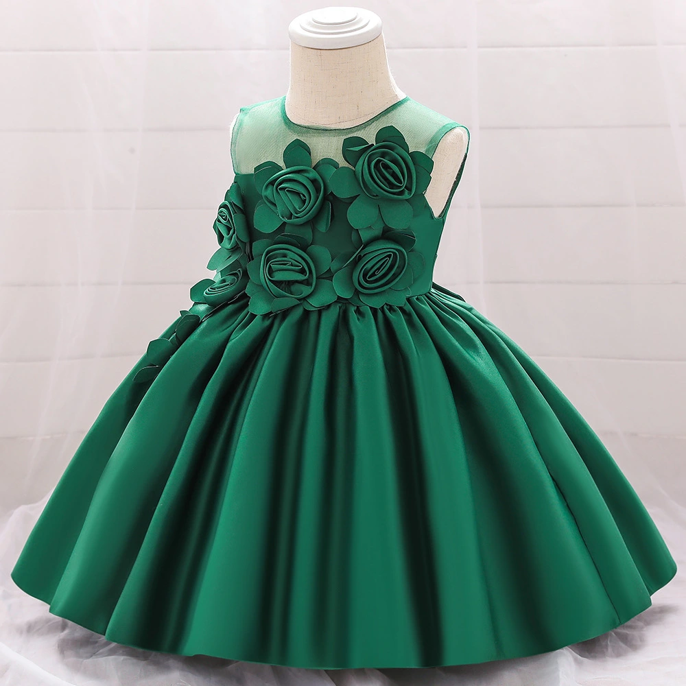 Flower Satin Flower Girl Dress