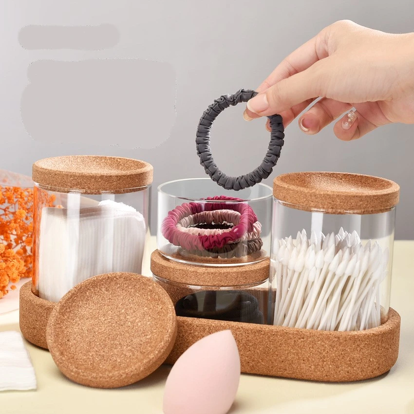 Multifunctional Beauty Egg Cotton Swab Cosmetic Storage Glass Glass Box Set