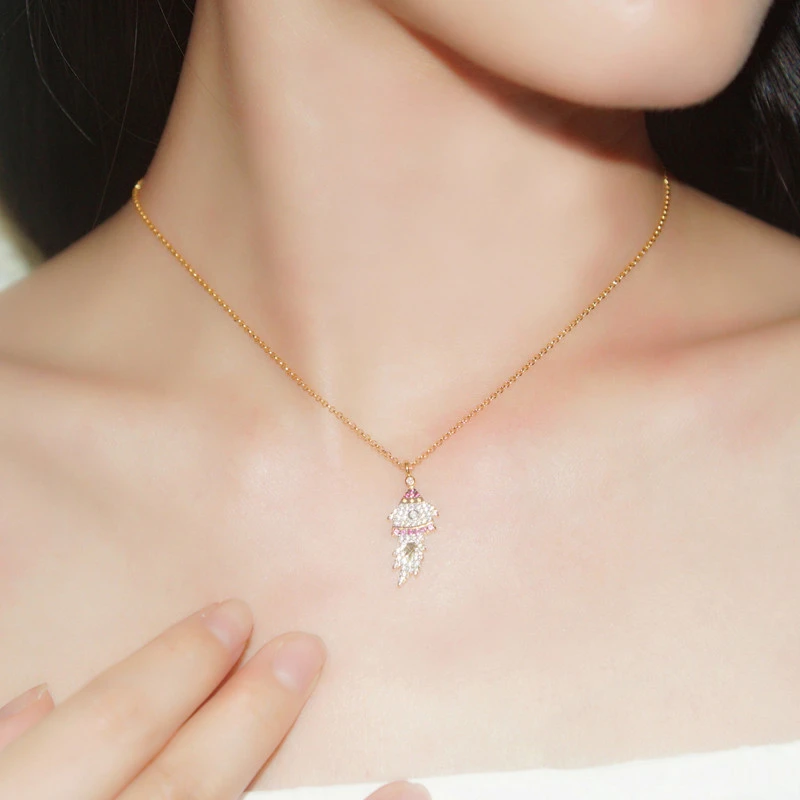 Diamond Studded Rocket Collarbone Chain