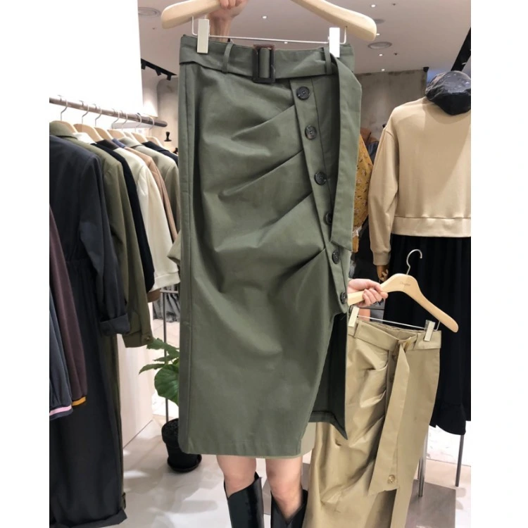 High Waist Everything Matching Temperament Package Hip Mid-length Half Skirt Female