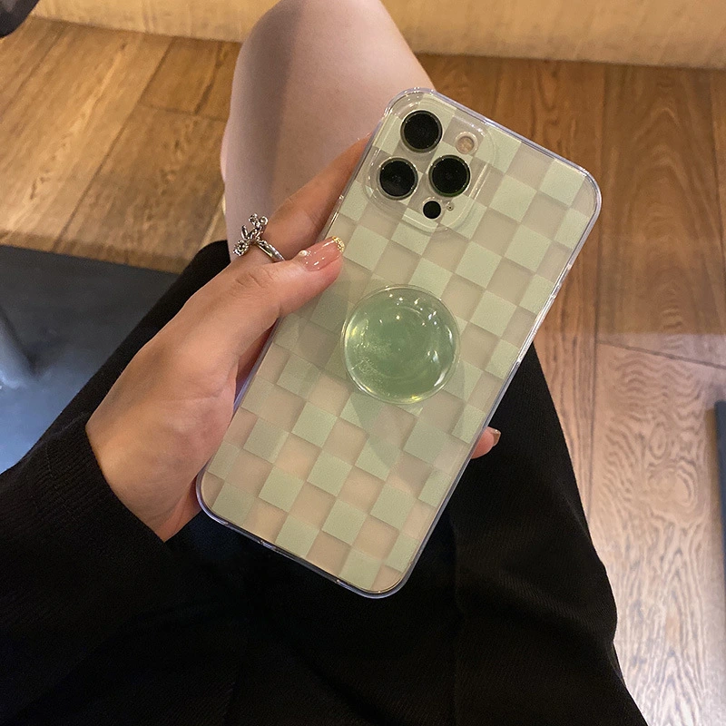 Simple Square Crystal Ball Bracket Phone Case