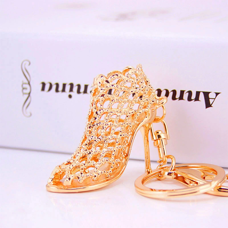 Women's Fashion Hollowed-out High Heels Style Car Key Ring Pendant