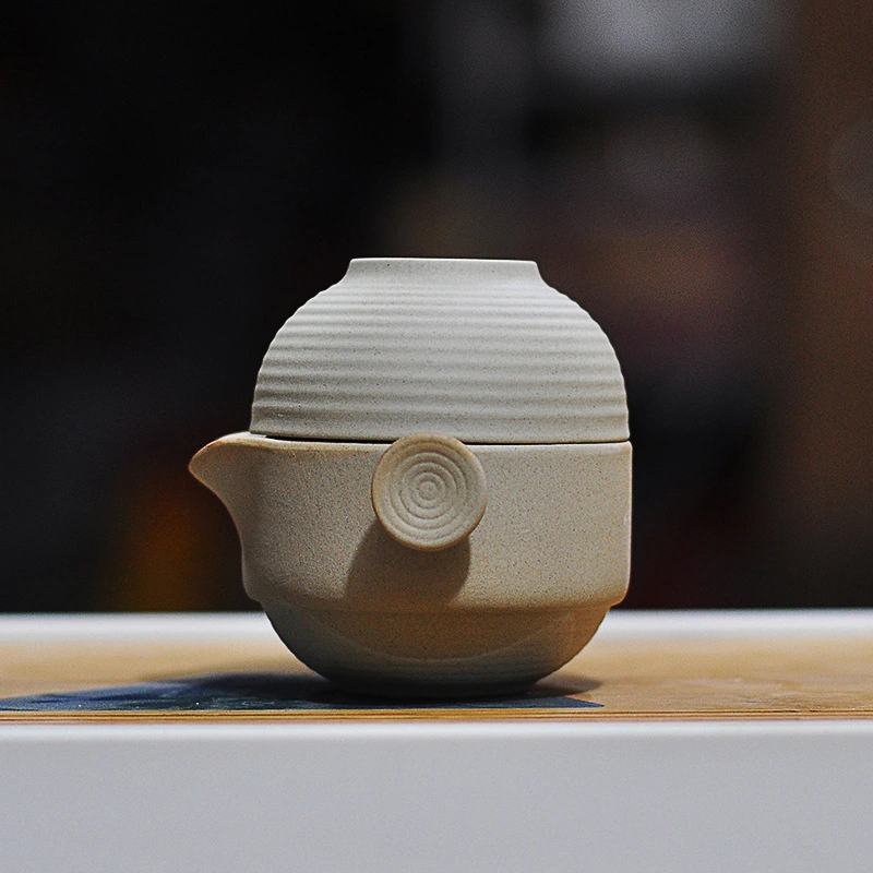 Simple Stoneware Convenient Tea Cup Set One Pot One Cup 1 Person Japanese Style Travel Portable Office Kung Fu Tea Set Teapot Souvenirs