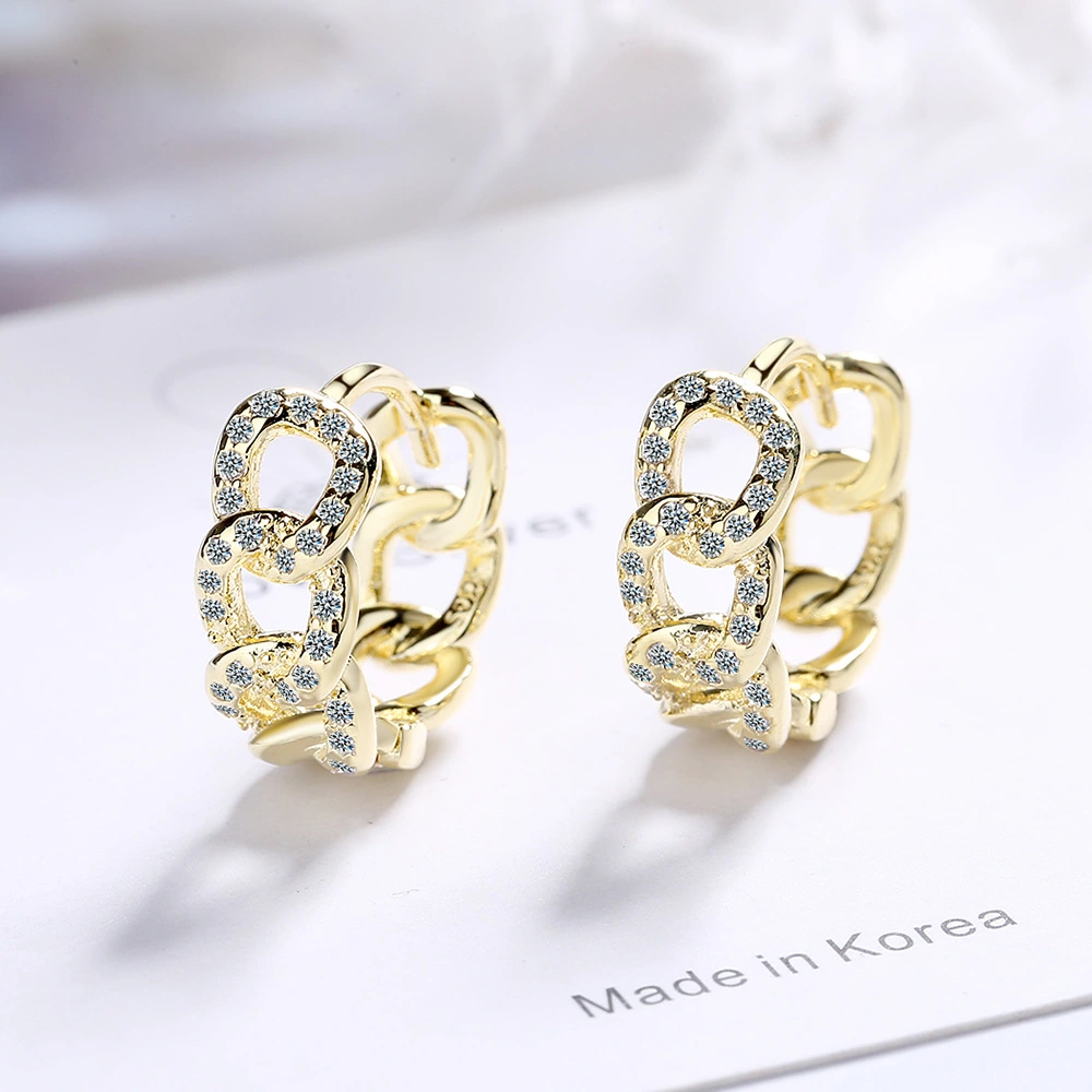 Ear Clip Personality Hollow Out Zircon Inlaid Diamond Fashion Earrings Ear Clips