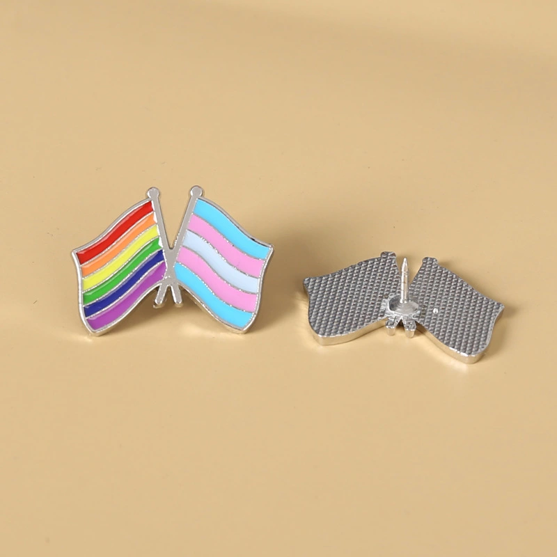 Creative Cartoon Dubai British American Brooch Rainbow Flag Badge Dripping Oil Country Building Collar Pin