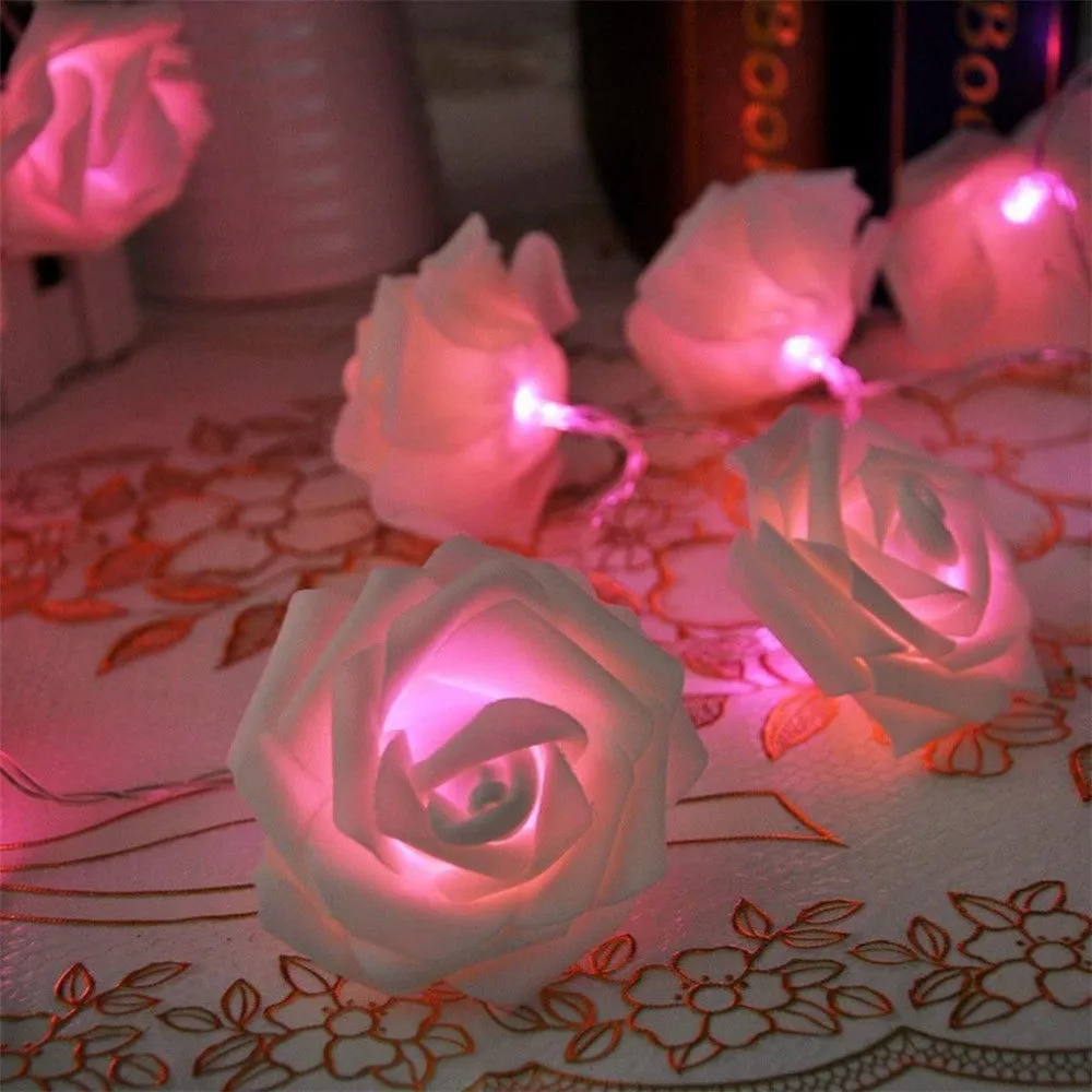 Led Rose Lighting Chain PE Foamflower Wedding Celebration Decoration Christmas Battery Box Plug-in Usb Lighting Chain