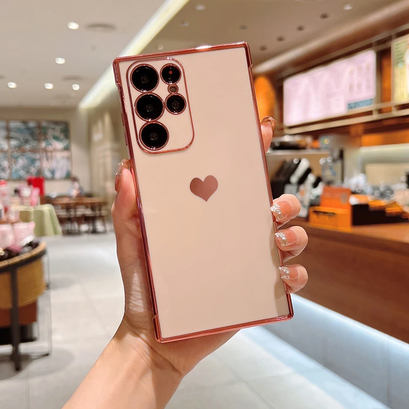 Phone Case Online Sensation Heart Electroplated Soft Case Protective Cover