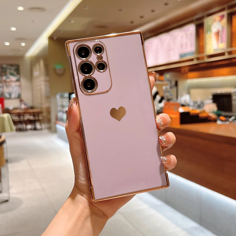 Phone Case Online Sensation Heart Electroplated Soft Case Protective Cover