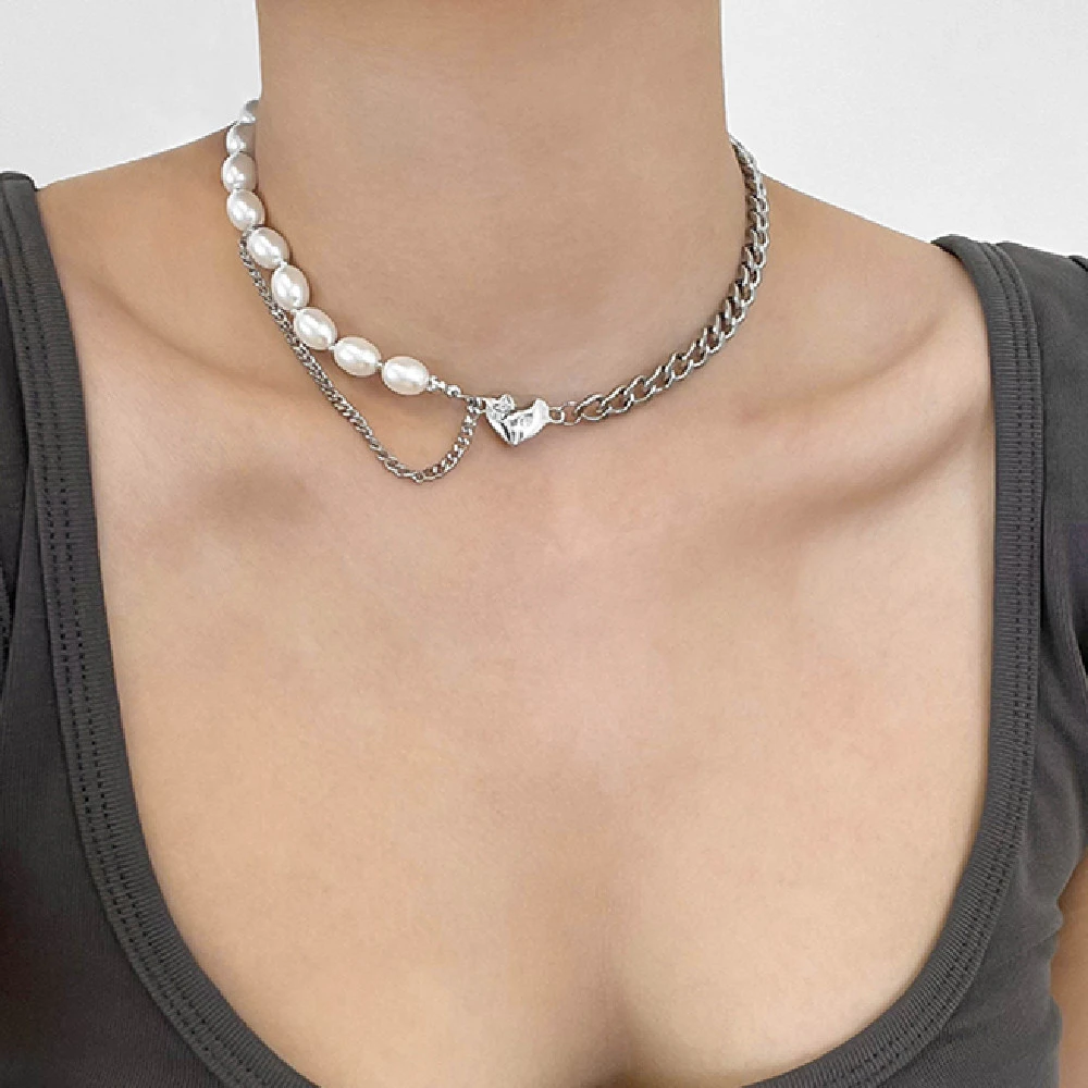 Women's Pearl Splicing Love Necklace